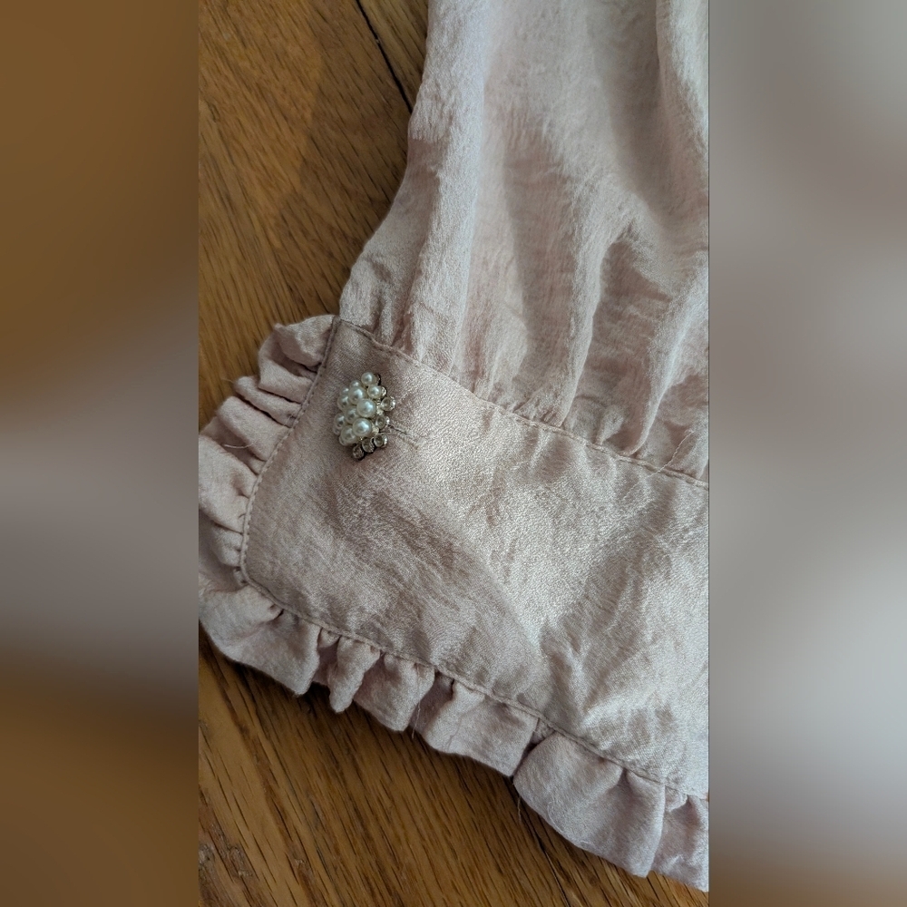 Women's Pink Ruffled Blouse - Picture 3 of 8